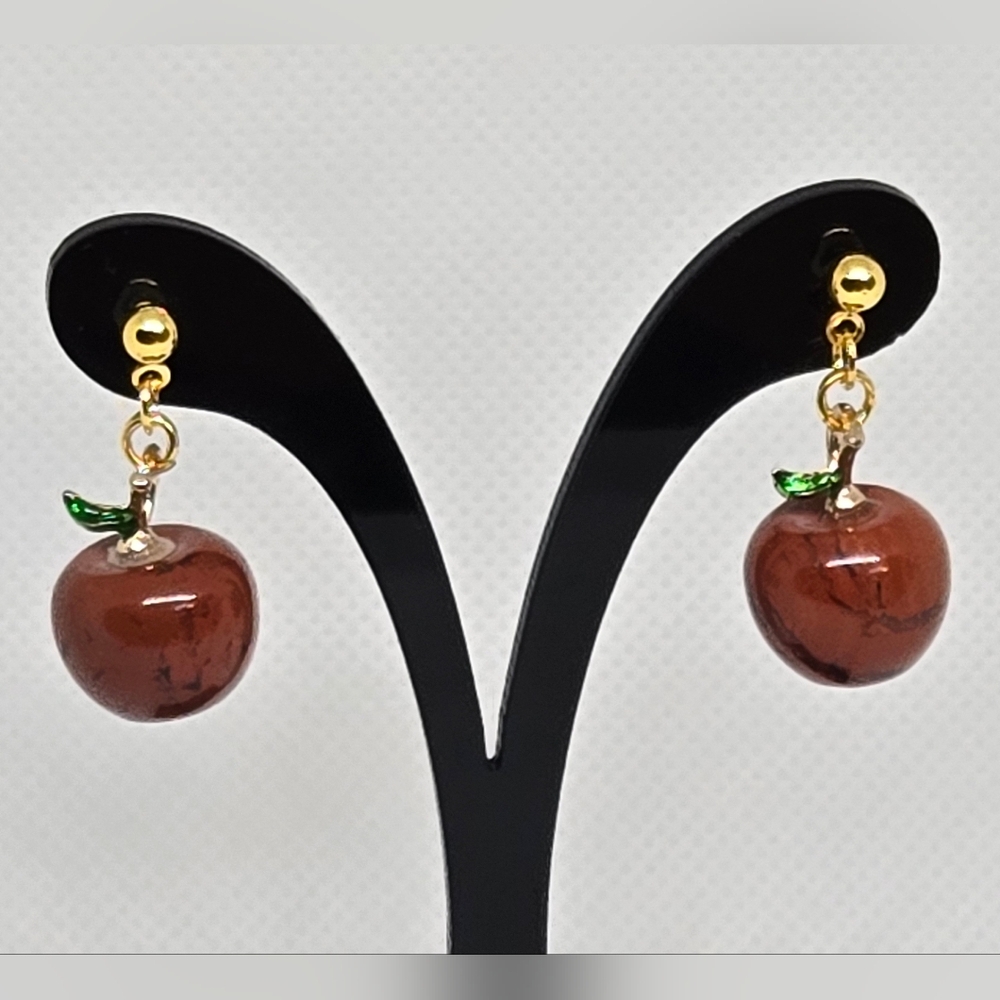Apple earrings - natural stone